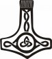 Preview: Aufkleber Thorhammer Celtic schwarz