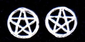 Ohrstecker Pentagramm im Kreis Silber
