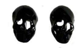 Silberohrstecker Black Skull