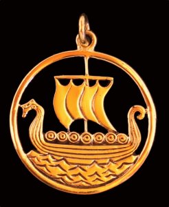 Wikingeranhänger Svold Drachenschiff groß Bronze