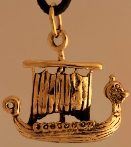 Anhänger Wikingerboot aus Bronze