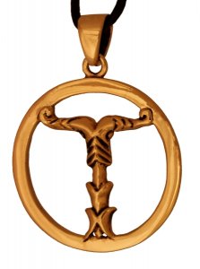 Bronzeanhänger Irminsul im Kreis