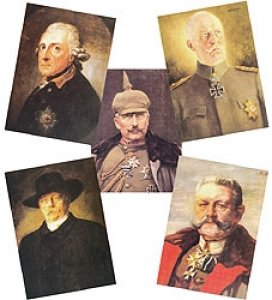 Postkarten mit fünf Persönlichkeiten der deutschen