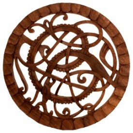 Wandbild Midgardschlange Jormungand aus Holz