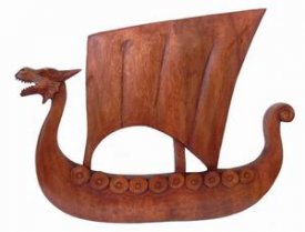 Wandbild Drachenboot Sudri Viking aus Holz