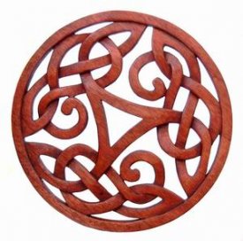 Keltisches Triskel Alesia groß als Holzbild