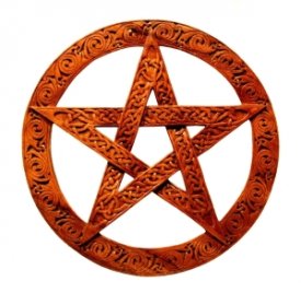 Holz Pentagramm mit keltischen Knoten groß