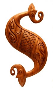 Wandbild Keltisches Seepferd aus Holz