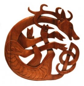 Wandbild Keltischer Hirsch aus Holz