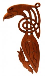 Wandbild Keltischer Rabe Caillagh aus Holz