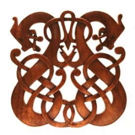 Wandbild Viking Drachen im Urnesstil aus Holz