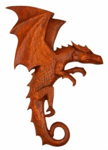Wandbild Dracus Drache rechtsschauend aus Holz