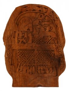 Wandbild Tjängvide Bildstein Odin auf Sleipnir aus Holz