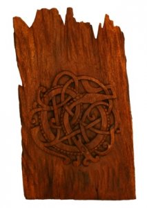 Bildstein Midgardschlange aus Holz