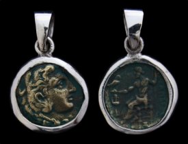 Anhänger Antike Münze Zeus und Hera