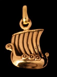 Bronzeanhänger Austri Wikingerschiff klein