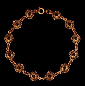 Bronzearmkette mit Onyxsteinen