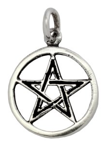 Anhänger Pentagramm Drudenfuß Im Kreis Silber