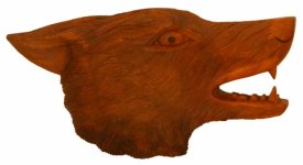 Wandbild Wolfskopf Freki n. rechts schauend aus Holz