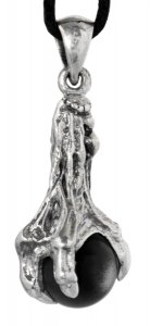 Silberanhänger Drachenkralle mit schwarzer Kugel