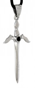 Silberanhänger Schwert Black Crystal