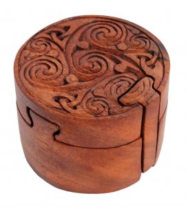 Schmuckdose ~ COLEEN ~ Keltische Triskele - Puzzeldose aus Holz