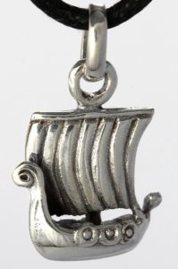 Schutzamulett Árvakur Wikingerboot Silber