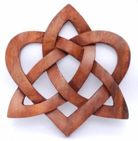 Wandbild Keltischer Knoten Herz Mia aus Holz