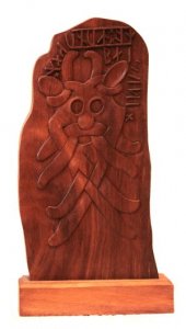 Odins Maske Runenstein - aus Holz
