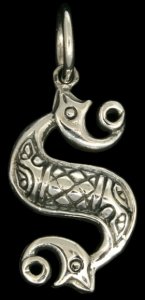 Kettenanhänger Keltisches Seepferd Silber