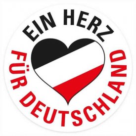 Aufkleber Ein Herz für Deutschland s/w/r