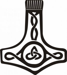 Aufkleber Thorhammer Celtic schwarz