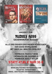 Rudolf Hess Gedenkmonat - 3 Hörbücher von David Irving