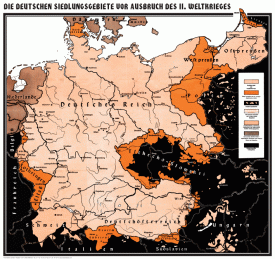 Wandkarte Die deutschen Siedlungsgebiete vor Ausbruch des II. Weltkrieges