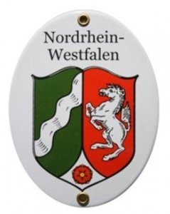 Emaille Schild NRW Nordrhein Westfalen