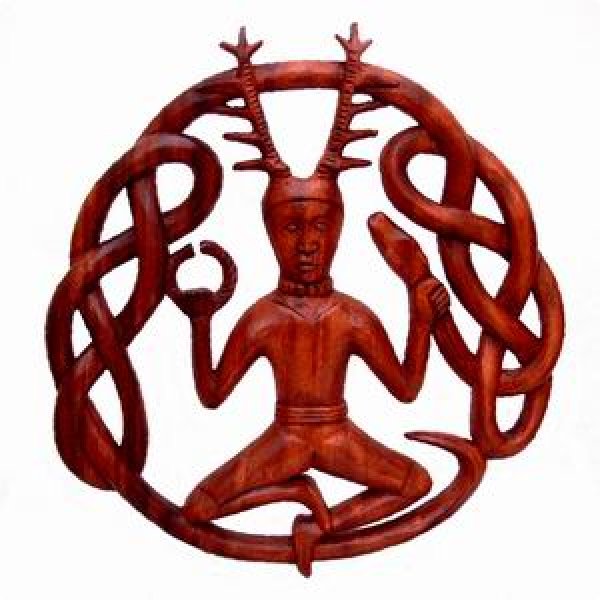 Cernunnos Wandbild aus Holz