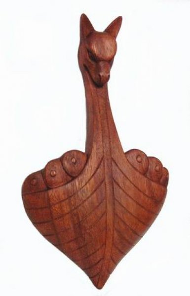Wikingerschiff Wanddekoration aus Holz