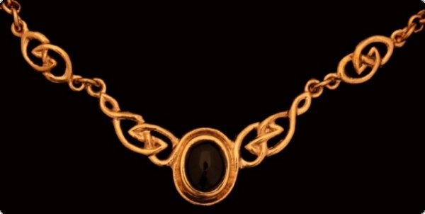 Halskette Keltische Knoten mit Onyx