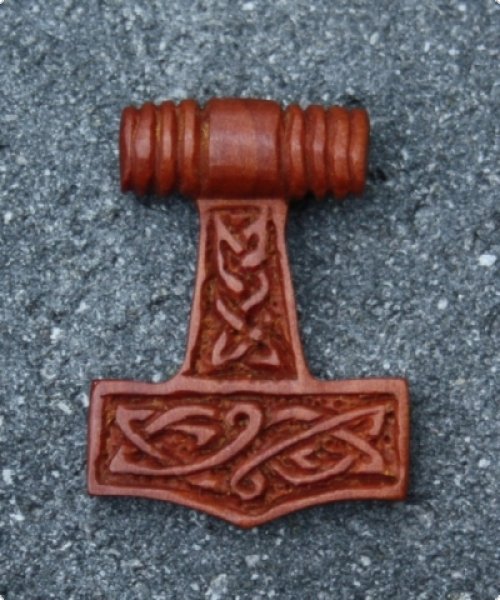 Holzanhänger Thors Hammer mit keltischen Knoten