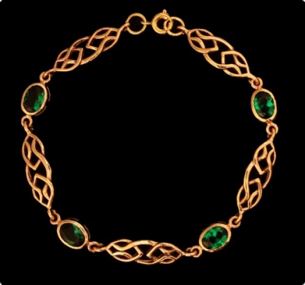 Bronzearmkette Celtic Dark Green Crystal