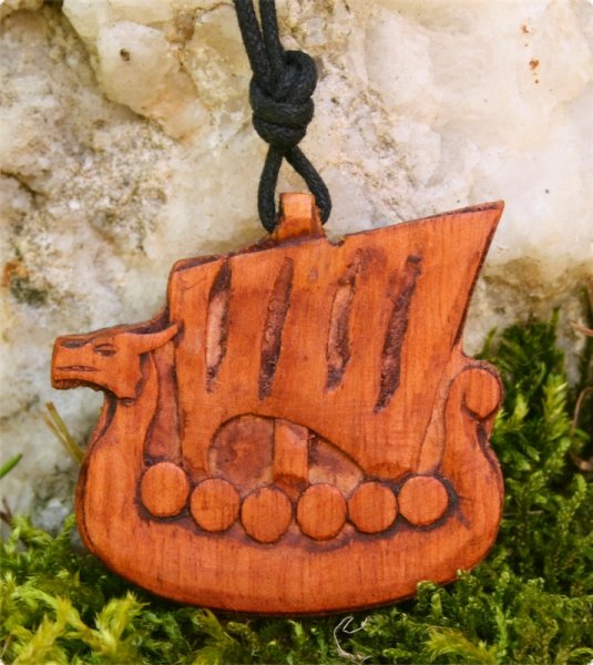 Holzanhänger Drachenboot Viking