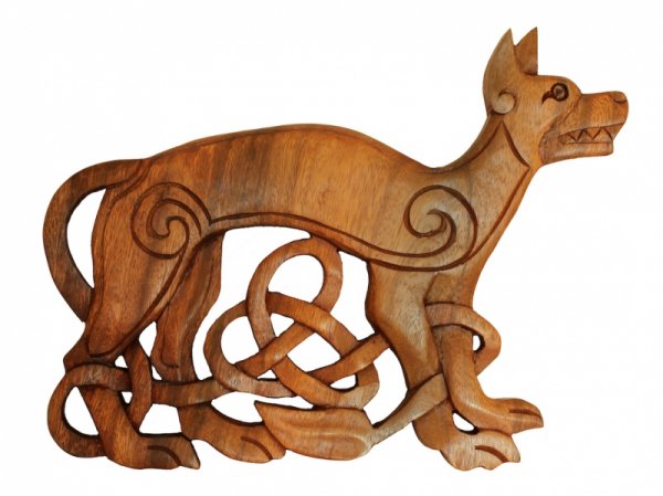 Wandbild Keltischer Hund aus Holz