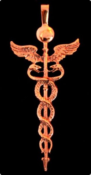 Schmuckanhänger Äskulapstab Silber