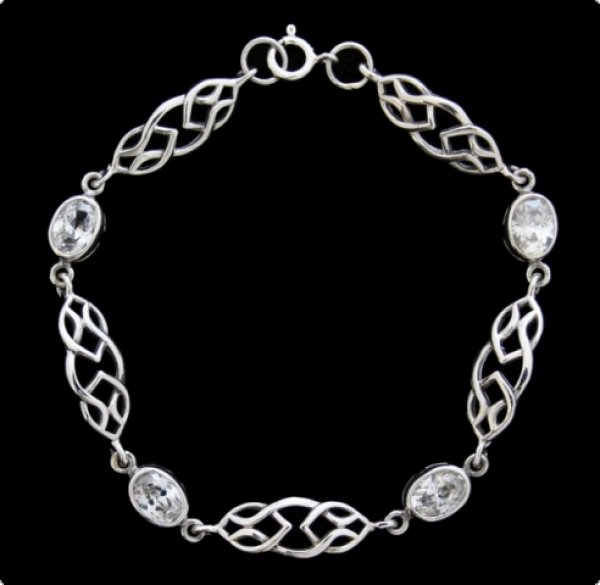 Armkette Celtic White Crystal