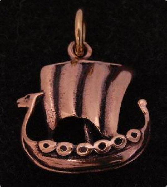 Bronzeanhänger Drachen Wikingerboot