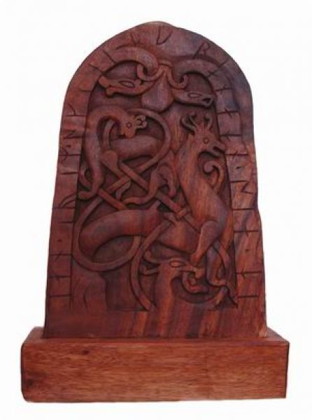 Wikinger Runenstein - aus Holz
