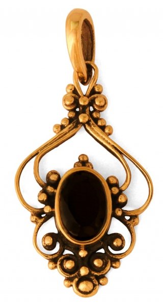 Schmuckanhänger Salia Schwarzer Kristall Bronze