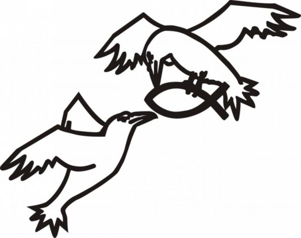 Aufkleber Raben mit Fisch 2