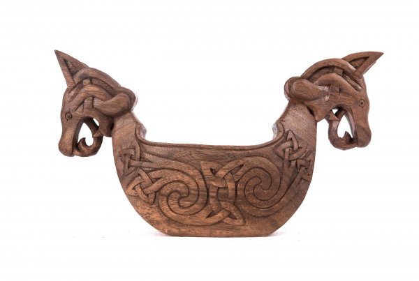 Wikingerschale ~ GOKSTAD ~ 32 cm - Drachenschiff - Handarbeit aus Holz