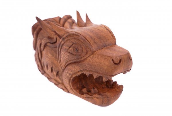 Asatru Wand Deko ~ CIRAS ~ 16 cm - Viking Fenris Wolf - Trophäe aus Holz